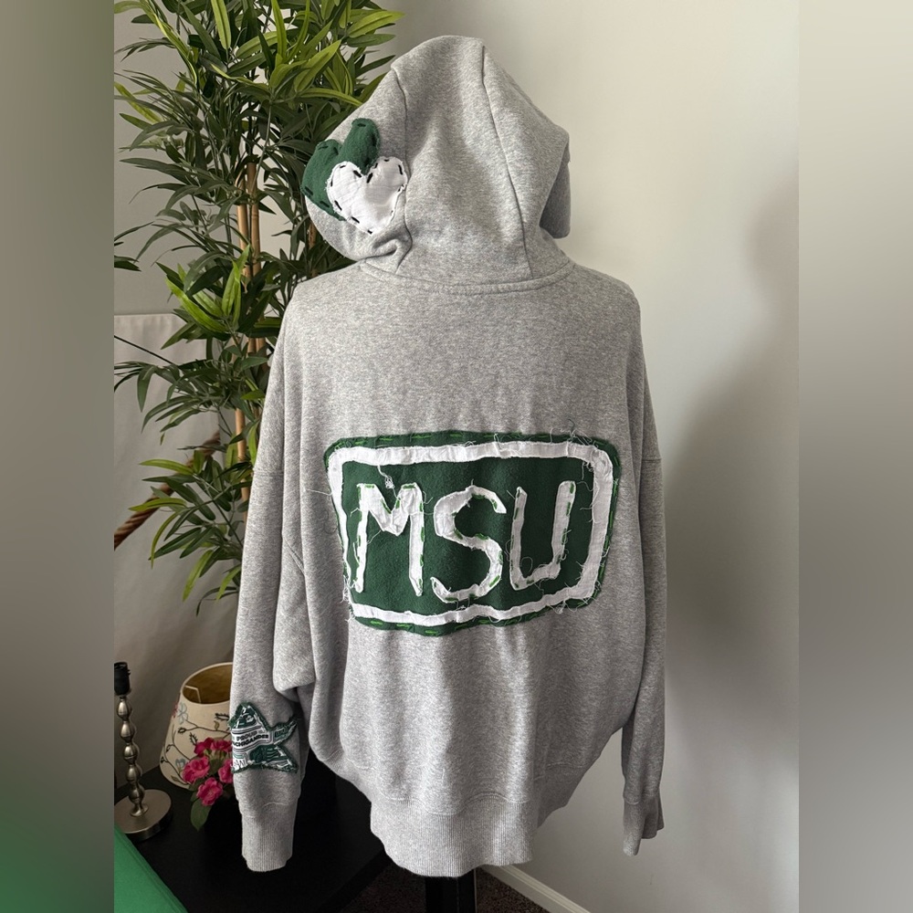 michigan state spartans hoodie size large women gray nike vintage